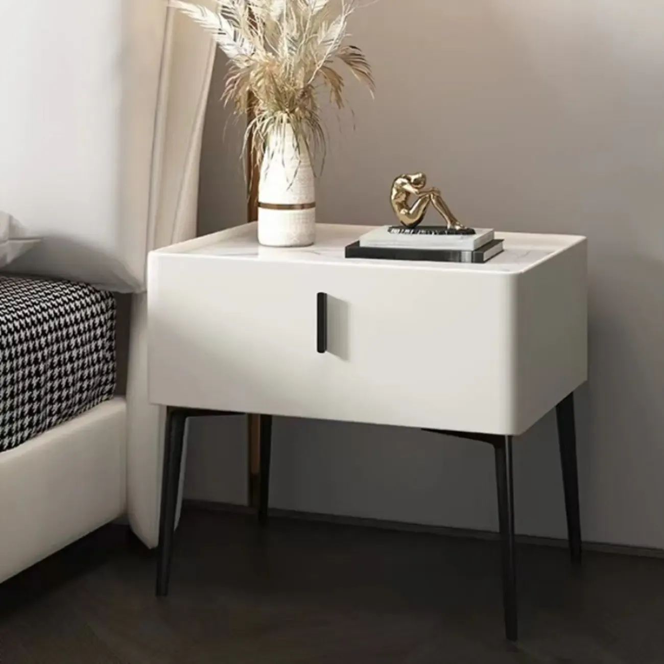 Modern Narrow Nightstand with Drawer
