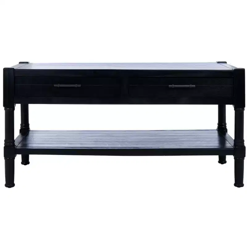 Filbert 2 Drawer Coffee Table - Black - Safavieh