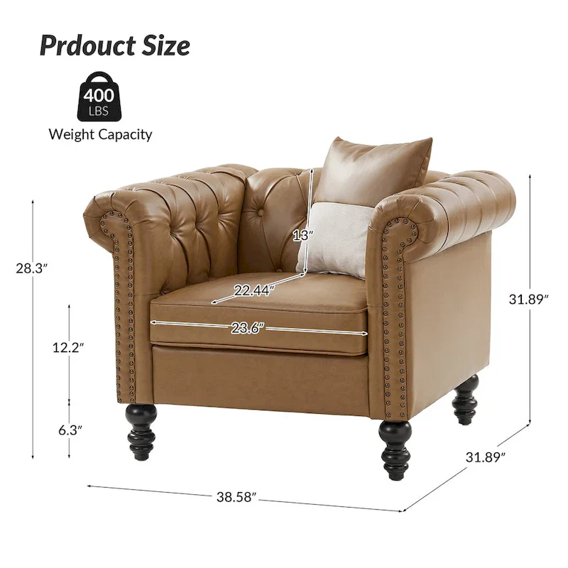 Faustina Traditional Upholstered Armchair with Solid Wood Legs by HULALA HOME