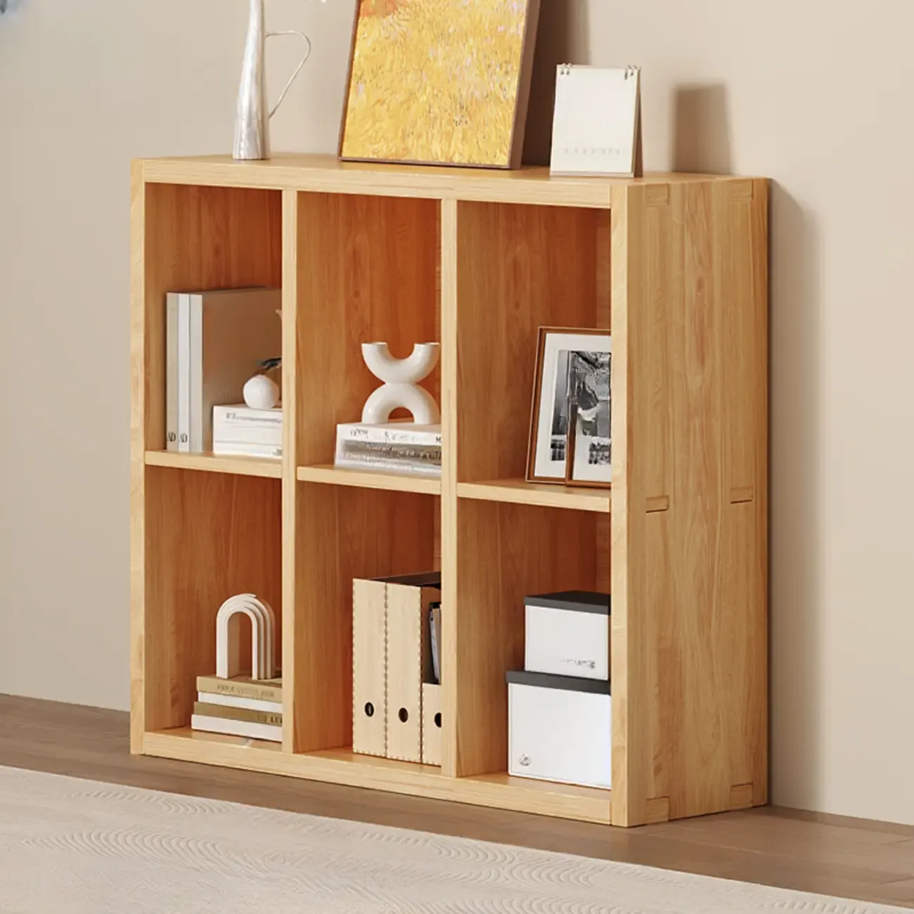 Modern Modular Rectangular Lateral Pine Wood Bookcase