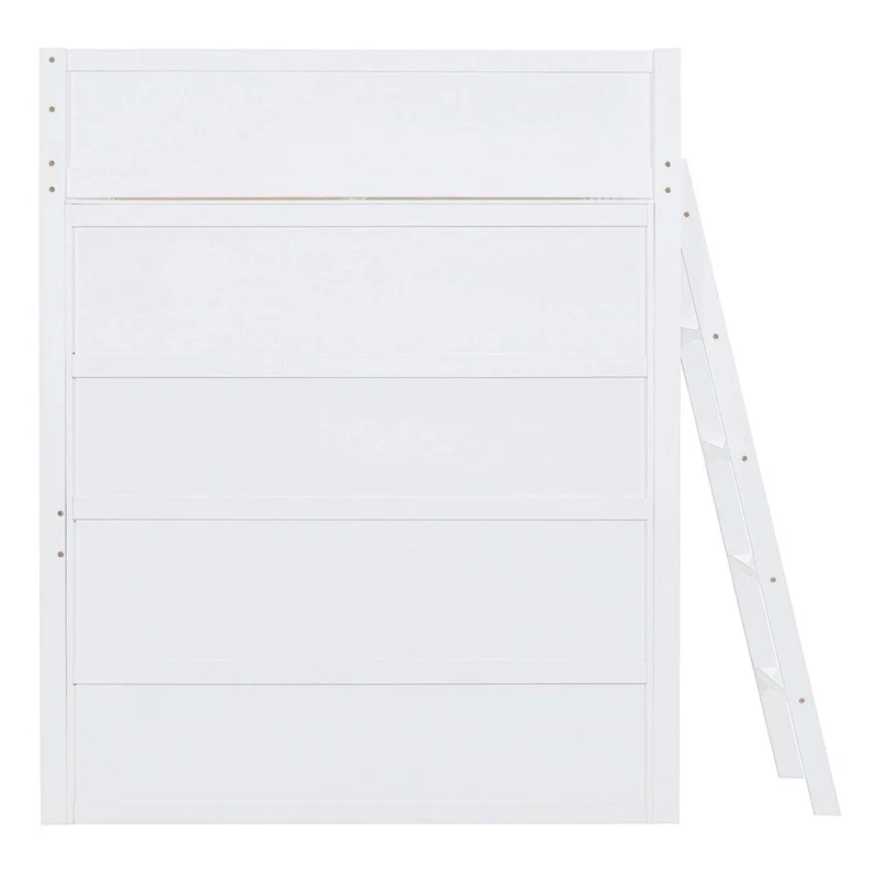 Full Size Loft Bed with Desk and Shelf