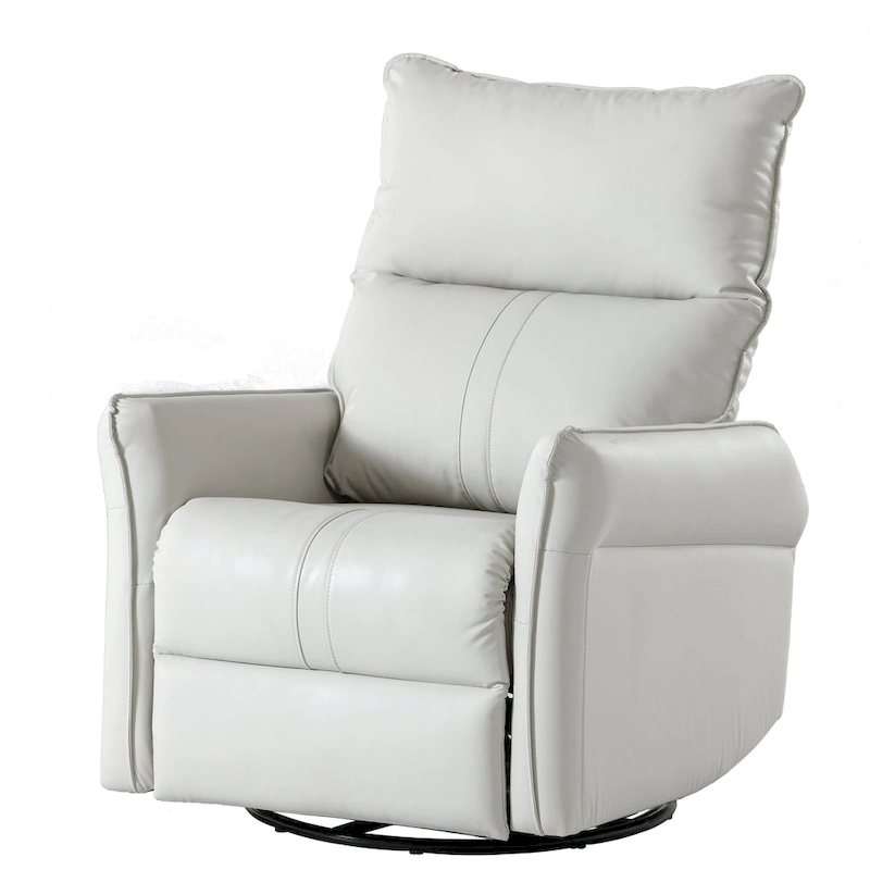 Modern Small Rocking Swivel Recliner Chair with Overstuffed Seat