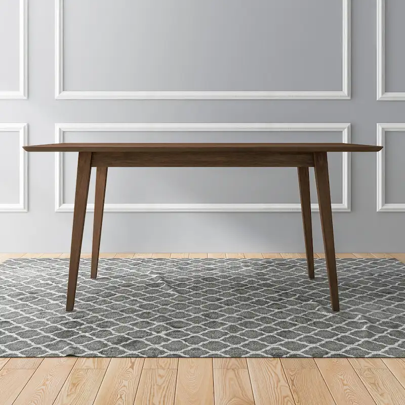 Alda Mid-Century Modern Rectangular Solid Wood Dining Table