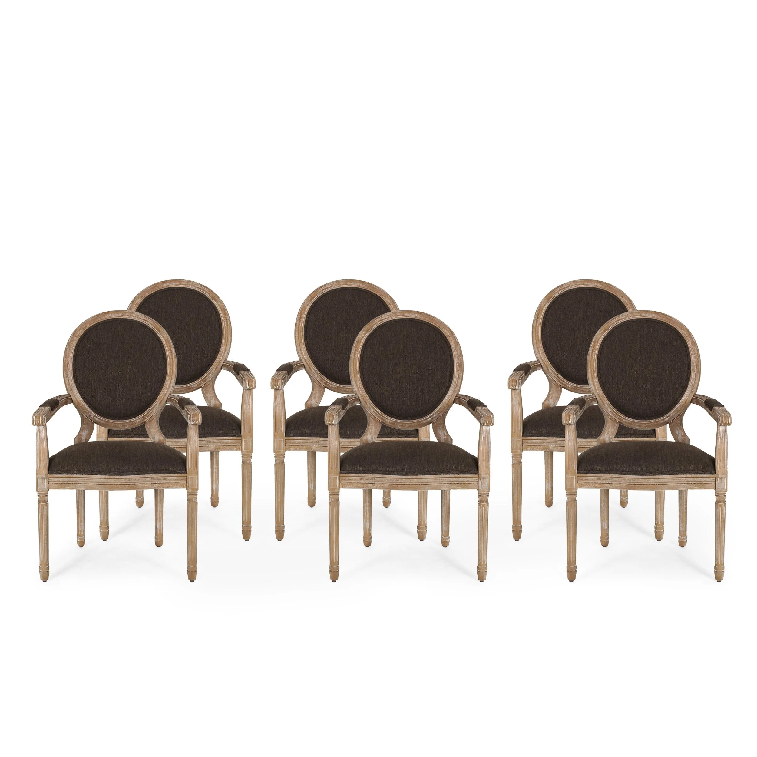 French Country Wood Upholstered Dining Chair - NH241513