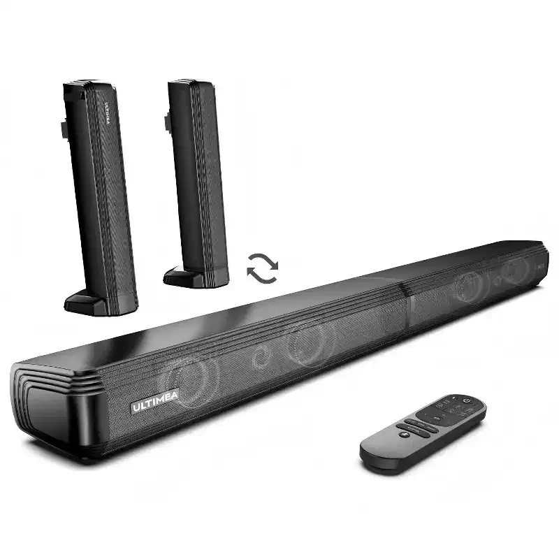 ULTIMEA Apollo S40 Pro 2-in-1 Detachable Sound Bar,Bluetooth 5.3,3 EQ Modes,Bass Adjustable,100W Peak Power