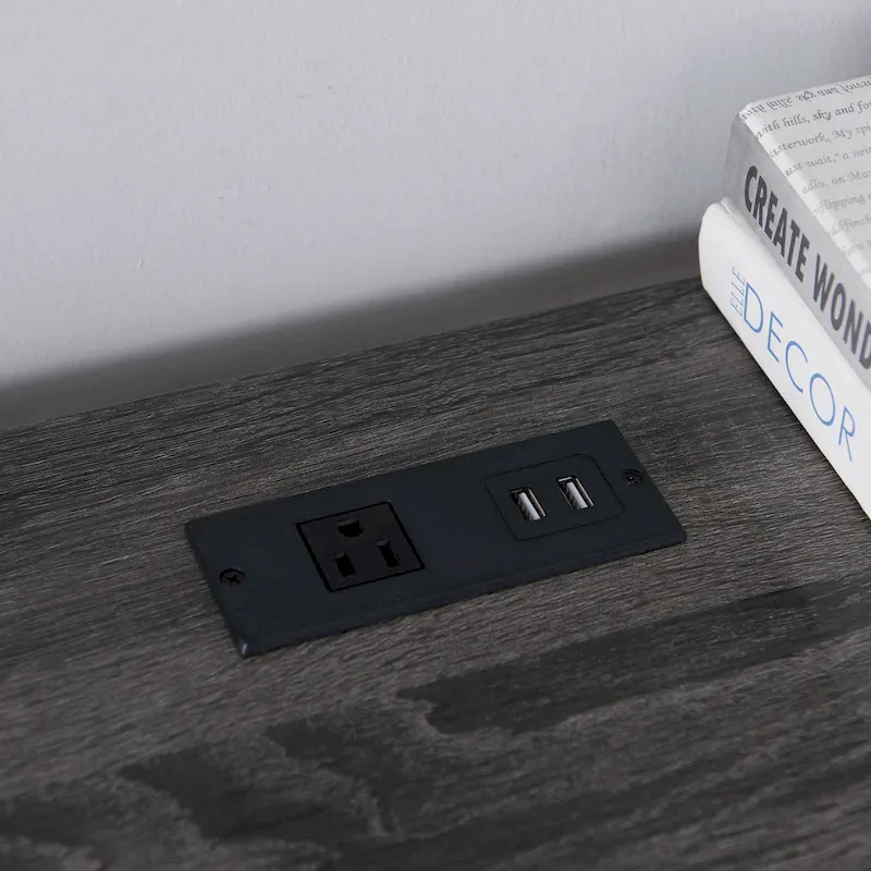 Barlon Transitional 59-inch L-shaped Computer Desk with USBs by Furniture of America