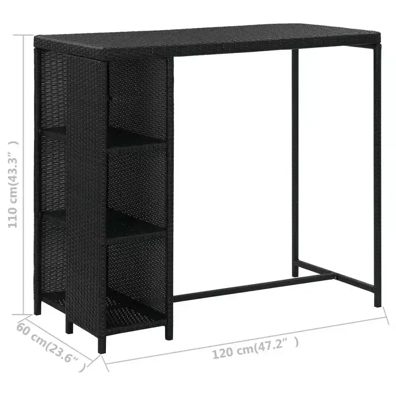 vidaXL Garden Bar Set Poly rattan Medium Removable Covers