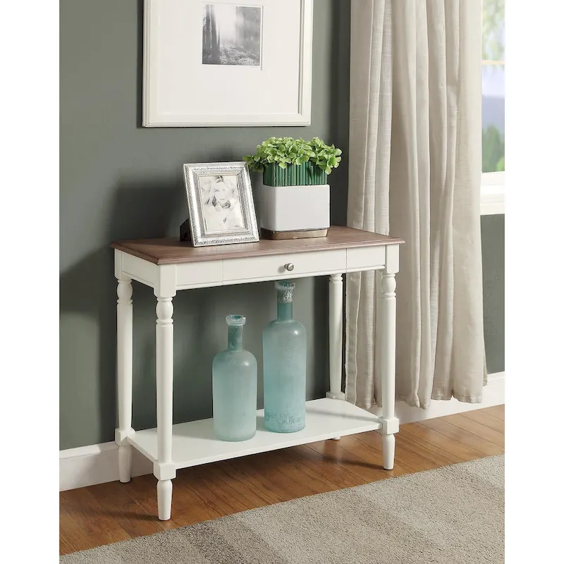 French Country 1 Drawer Hall Table with Shelf