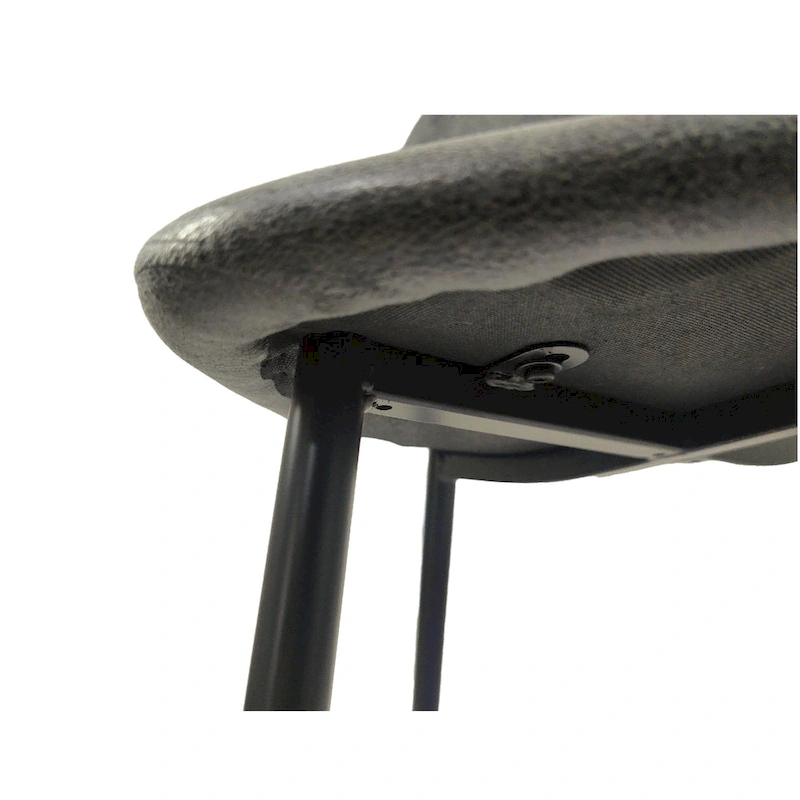 4 Dining Chairs with Spoon Shaped Seats and Black Metal Legs