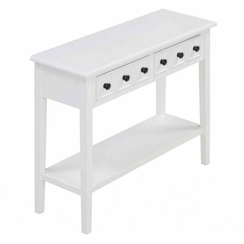 Entryway Table with 2 Drawers(White)