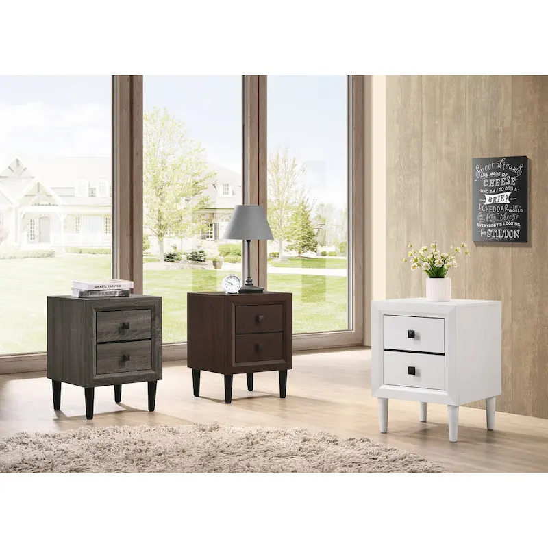 Kaalaslupa Contemporary Wood 2-Drawer Nightstand by Carson Carrington
