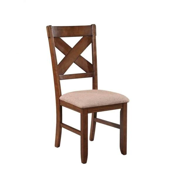Roundhill Furniture Karven Solid Wood Dining Chairs (Set of 2)
