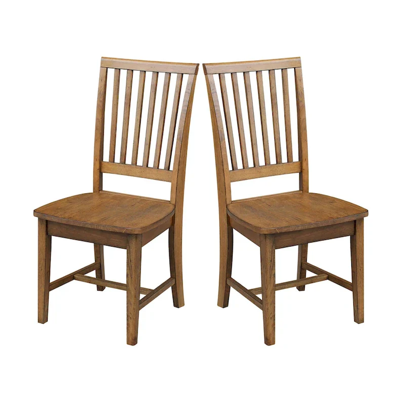 Solid Wood Mission Dining Side Chairs, Set of 2