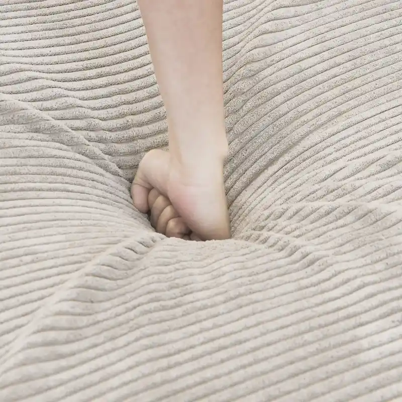 L Shaped Modern Sectional Couch Sofa with 5 Pillows and Chaise Ottoman, Cushion Covers Removable