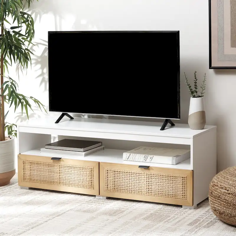 2-Drawer 1-Shelf Entertainment Media Stand, Fits Up To 55