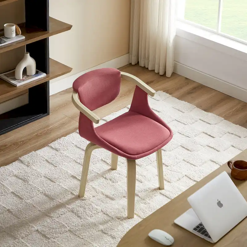 Swivel Upholstered and Wood Accent Chair