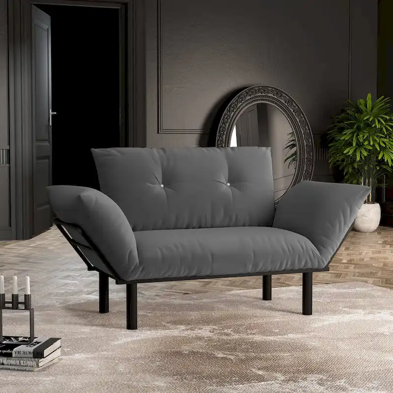 Haydar Extra-wide Modern Loveseat with Metal Legs