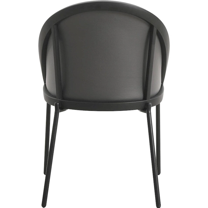 Urbane Upholstered Faux Leather Dining Chair with Powder Coated Steel Legs by LeisureMod