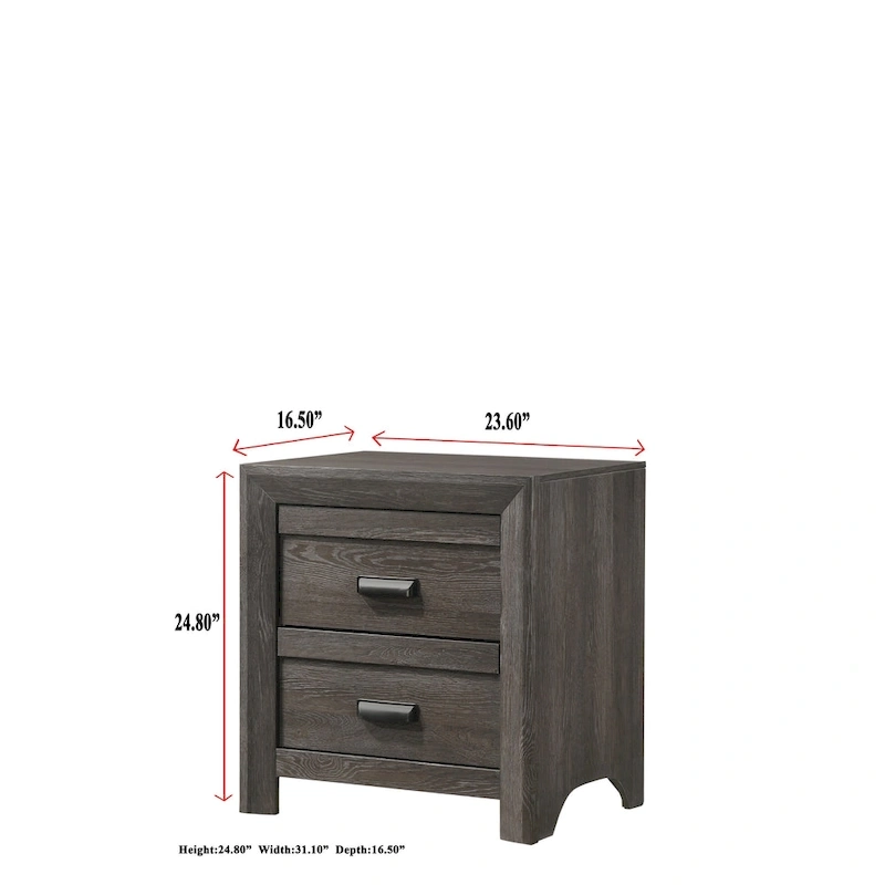 Essa 6 Piece Brown Classic Panel Bedroom Set