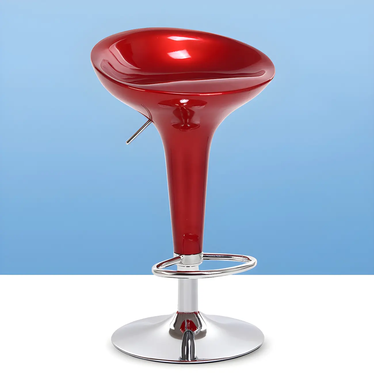 Plastic Chrome Swivel Bar Stool Height Adjustable