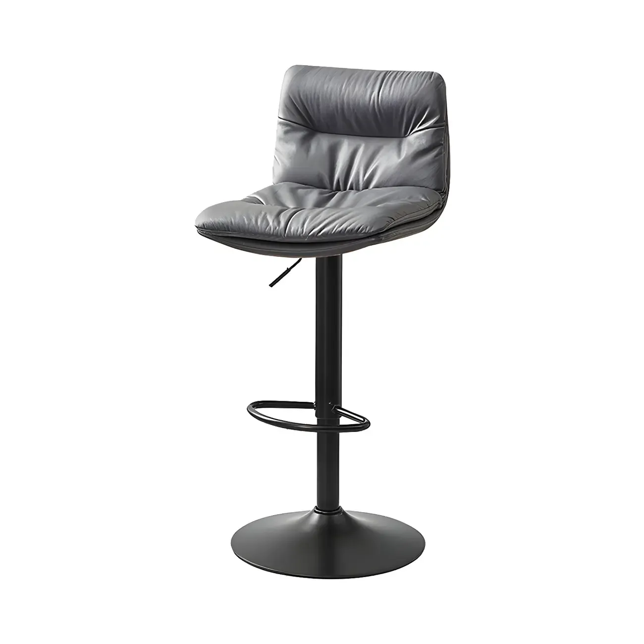 Modern Leather Saddle Swivel Adjustable Bar Stool