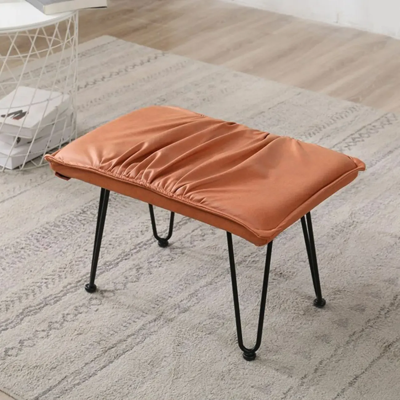 Cotton Upholstered Rocking Chair with Removable Cushions