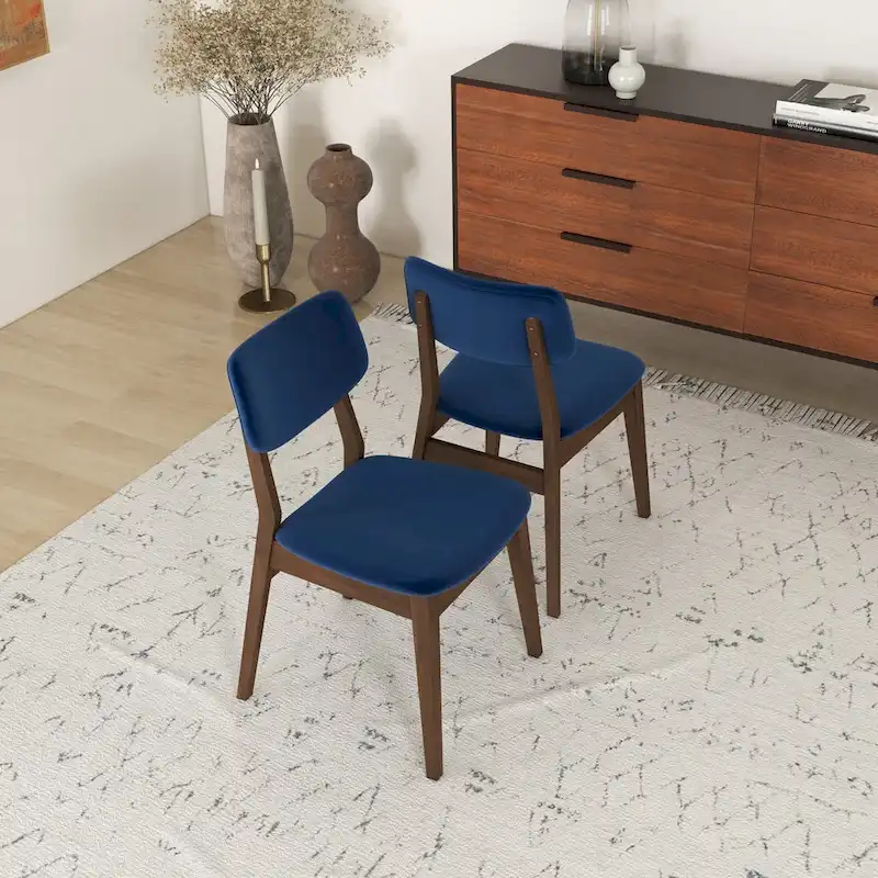 Abrival Mid-Century Velvet Dining Chair (Set of 2)