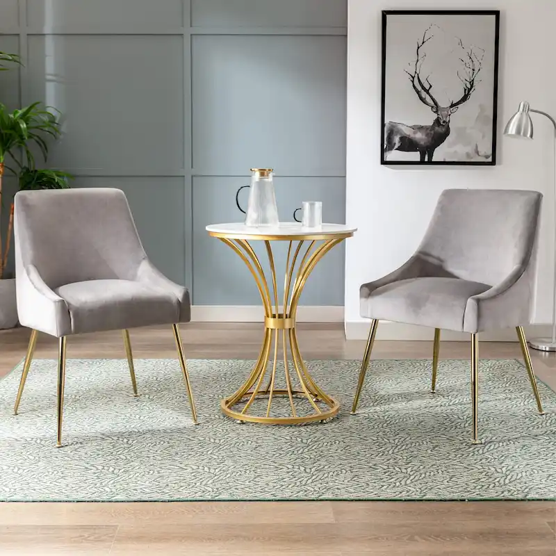 Arcadia Contemporary Velvet Upholstered Accent Chair (Set of 2)