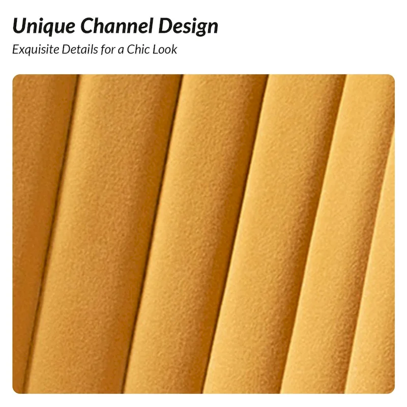 Velvet Tufted Accent Chair with Golden Metal Legs - Channel Back Design, High-Density Foam, 250 lbs Capacity, 26W x 30D x 31.5H