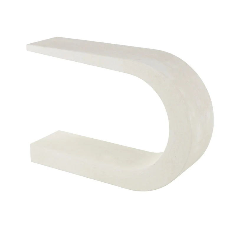 C-Shaped Console Table with MDF Top, White, 12W x 44L x 25H