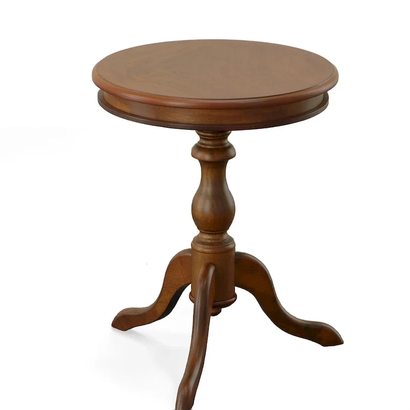 Accent Table with Lathe-Turned Pedestal Base