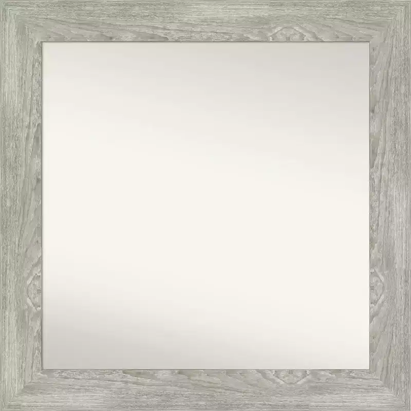 32" x 32" Non-Beveled Dove Gray Wash Wall Mirror - Amanti Art