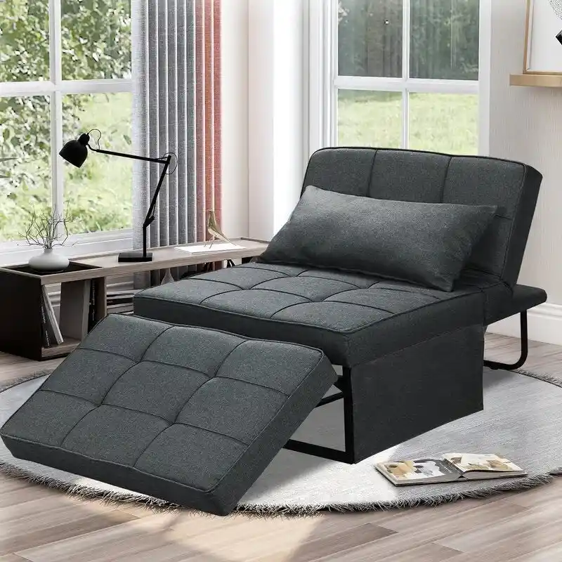 4-in-1 Adjustable Sleeper Sofa Chair with Ottoman Sofa Bed Couch Bed