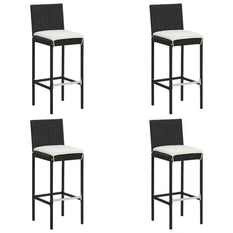 vidaXL Garden Bar Set Poly rattan Medium Removable Covers