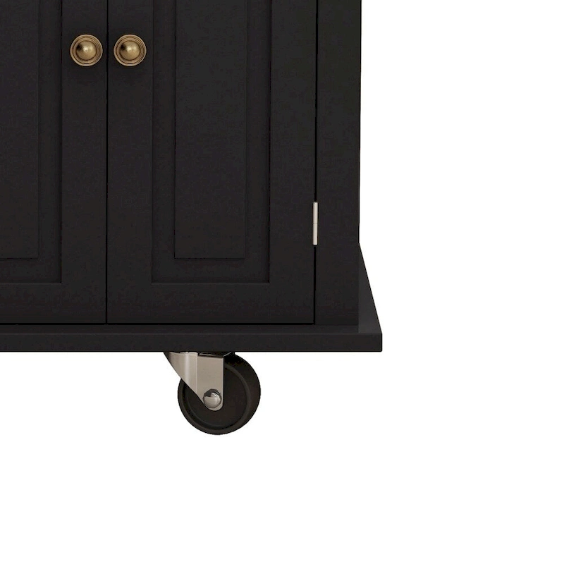 43.31 in. Kitchen Island Cart with 2 Cabinets and Spice Rack