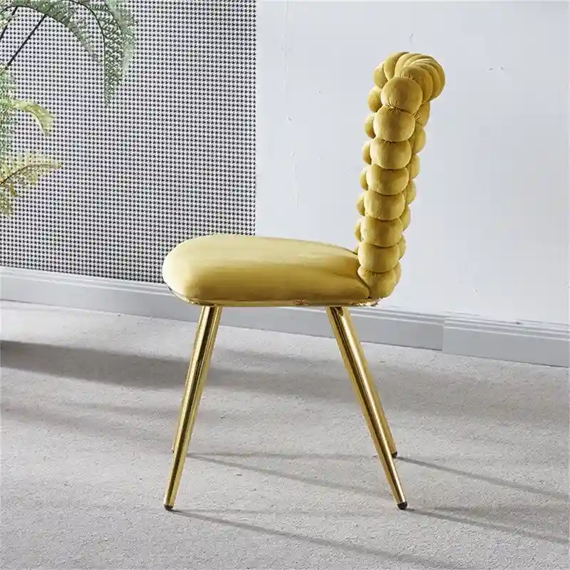 Modern Dining Chair with Metal Legs - 2 Pack