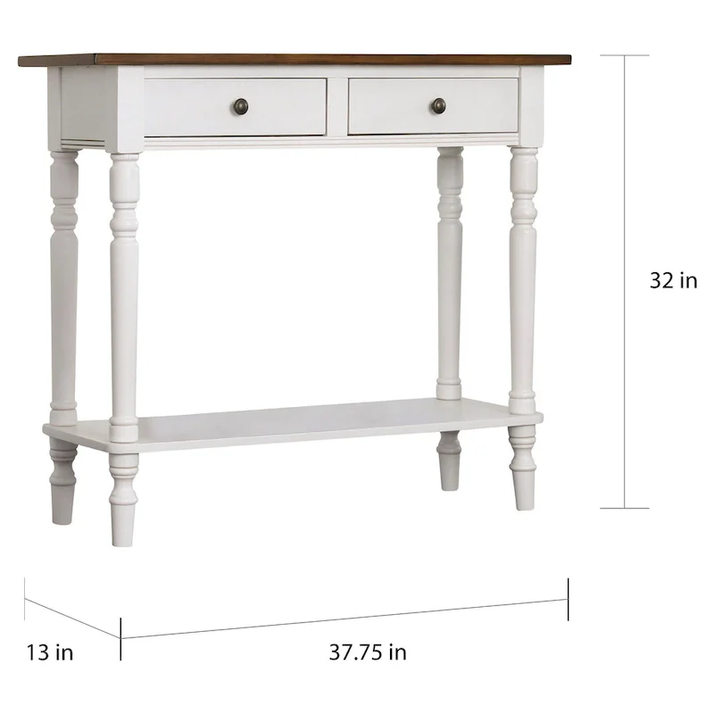 Traditional 38-Inch Wood 1-Shelf Console Table