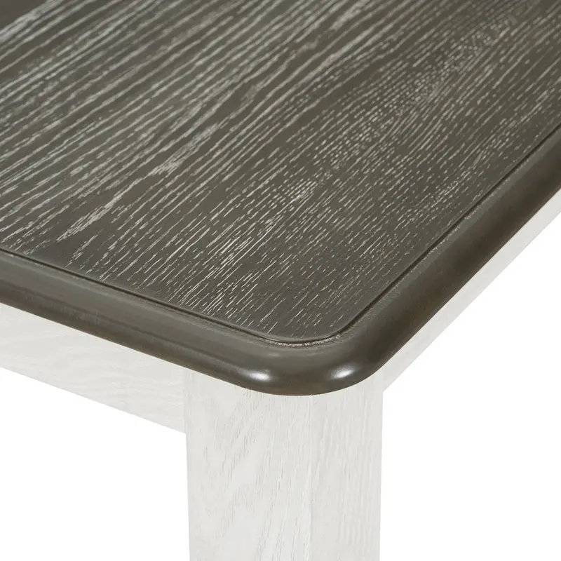 Retro Style 7-Piece Dining Table Set with Extendable Table and 6 Upholstered Chairs (Antique Brown+White)