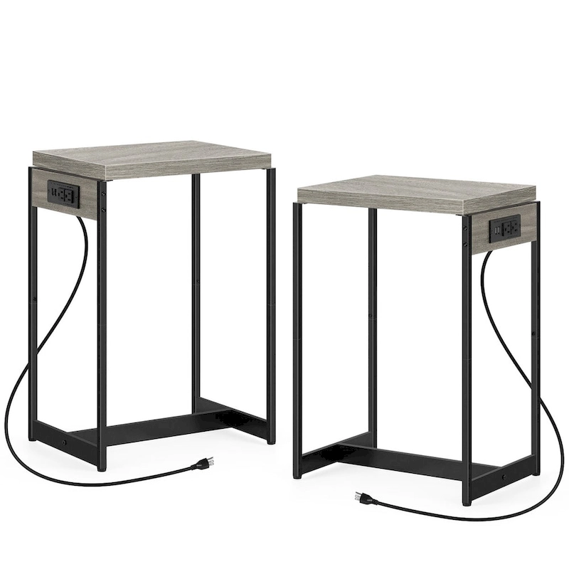 Nightstands Set of 2 with Charging Station