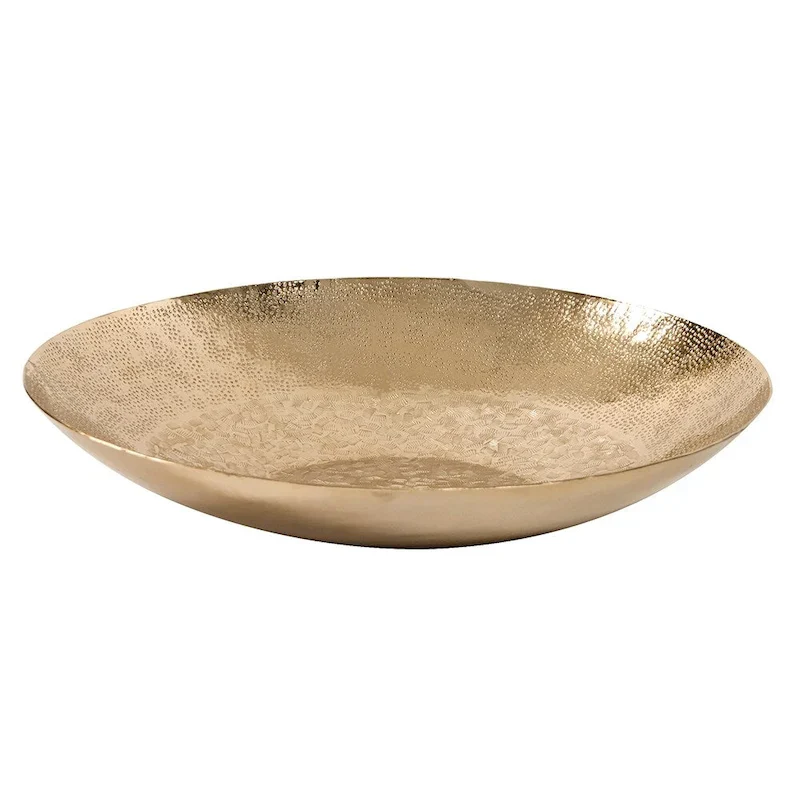 Gold Aluminum Tray & Wall Art with Chisel Texture - Small