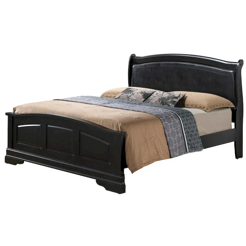 Louis Philippe Upholstered Wood King Panel Bed