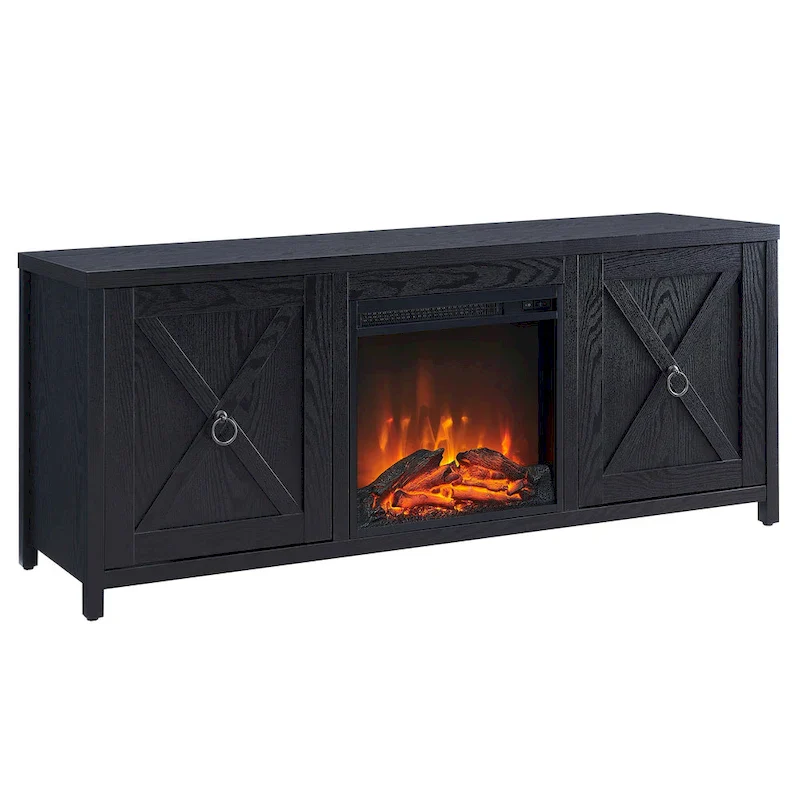 Granger 58  TV Stand with Log Fireplace Insert
