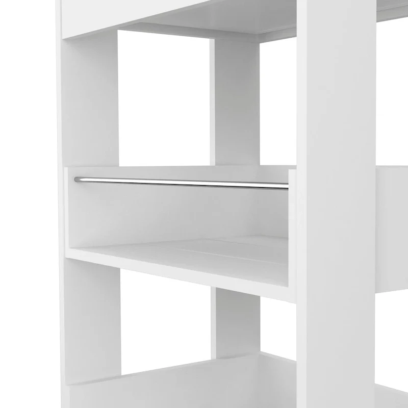 Gladiolus Kitchen Island, Two Cabinets, Three Open Shelves
