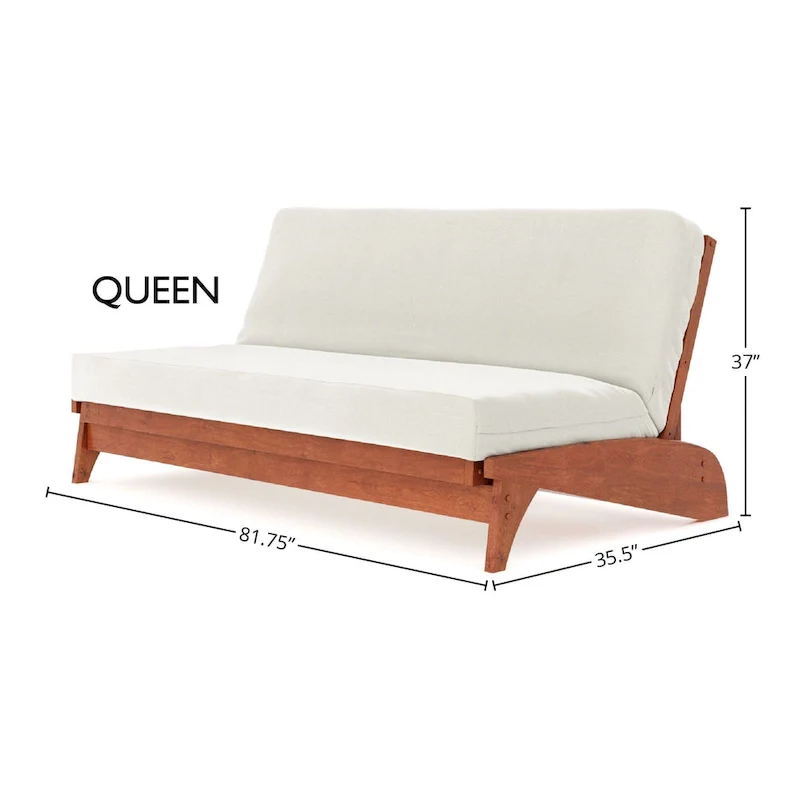 Queen Futon Frame – Oak/Cherry/Espresso/Grey | Wall Hugger | 2-Person | 550 lb Capacity