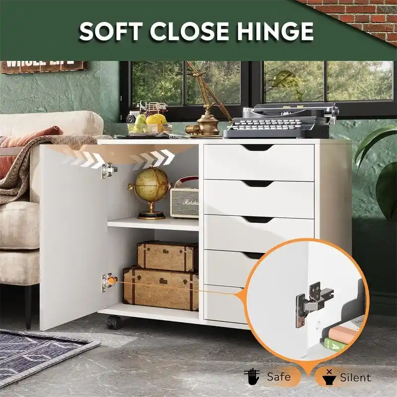 5-Drawer Wood Dresser Chest - 15.8 D x 30.8 W x 25.5 H