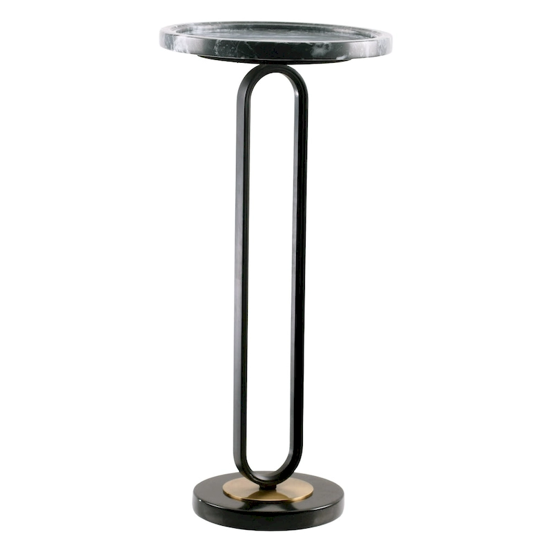 12 Grey Round Marble Metal Marble Pedestal End Table