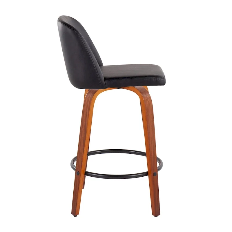 Vallberga 26 Counter Stool with Black Round Footrest (Set of 2)