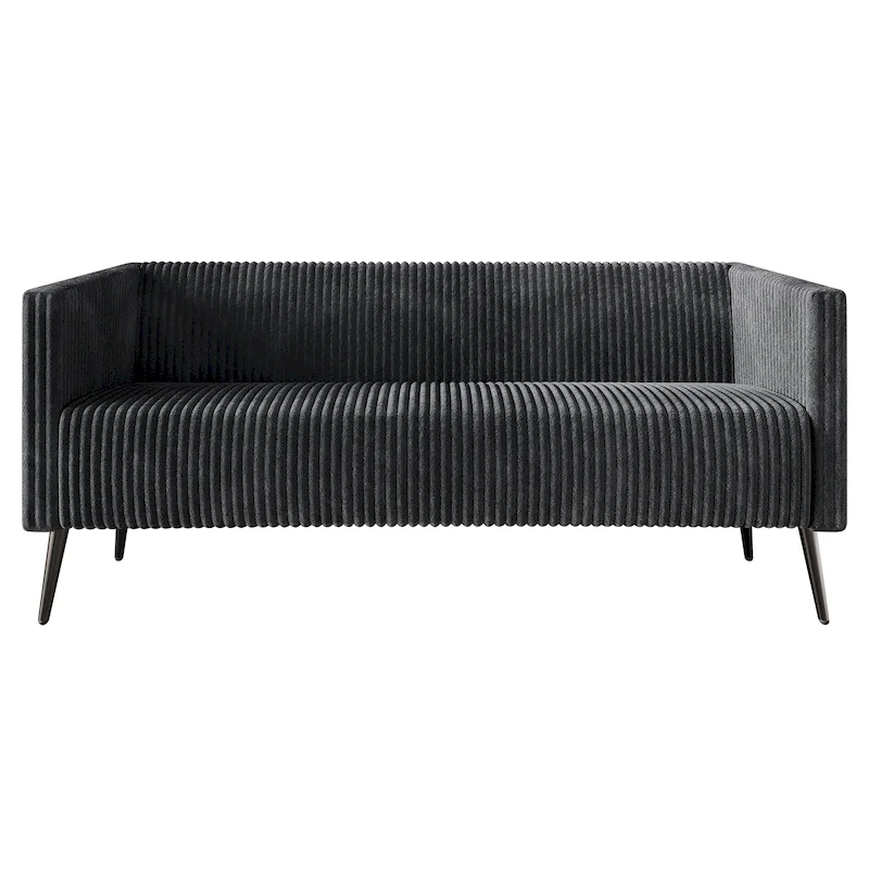 Velvet Upholstered 2.5-Seater Sofa with Metal Legs