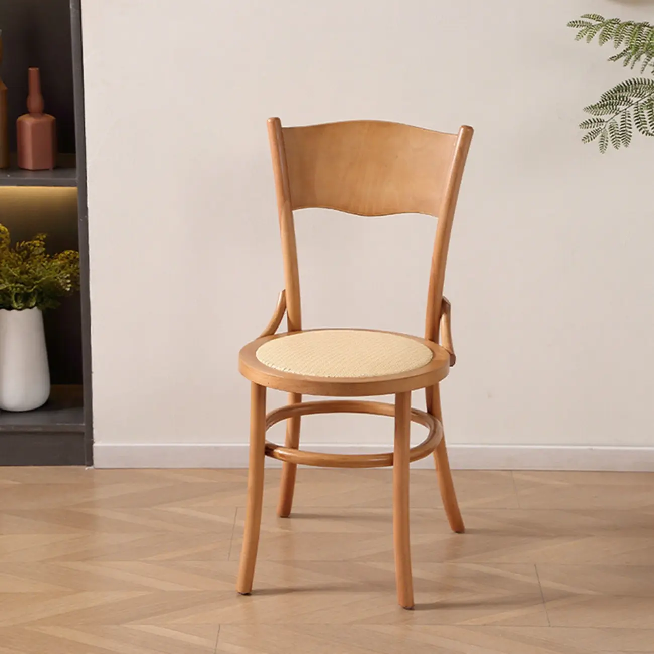 Mid-Century Modern Round Wood Dining Chair