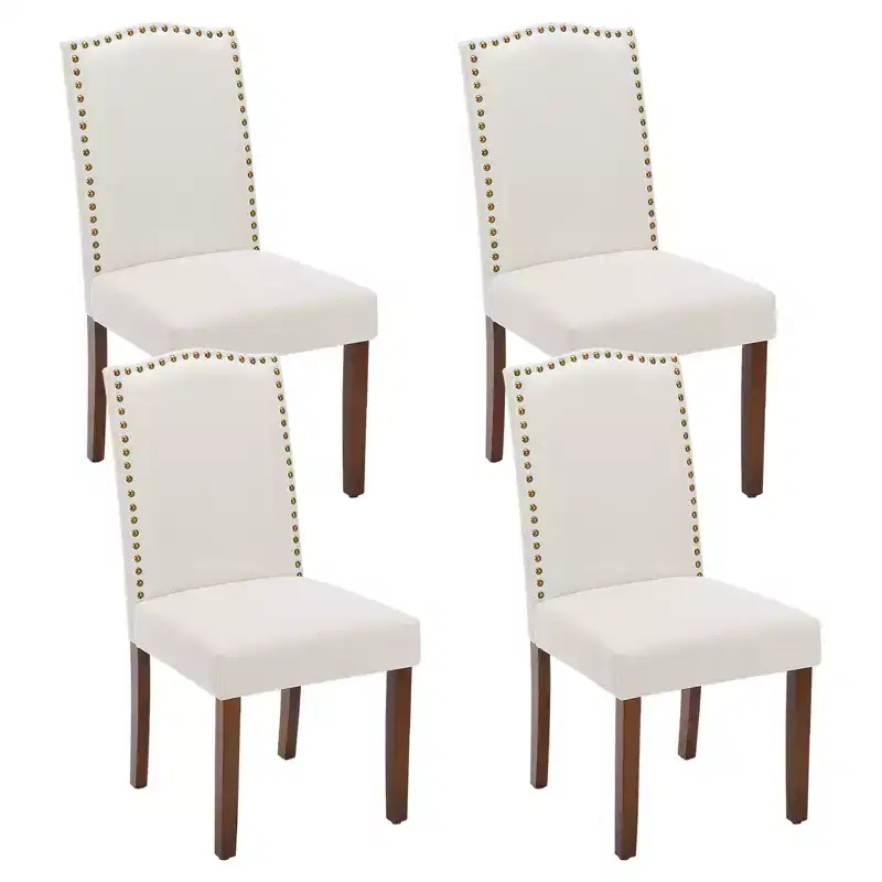 JIONJOY Linen Upholstered Dining Chair Set of 4